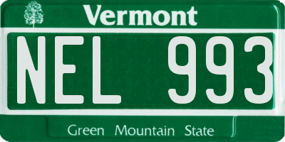 VT license plate NEL993