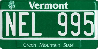 VT license plate NEL995