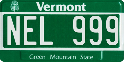 VT license plate NEL999
