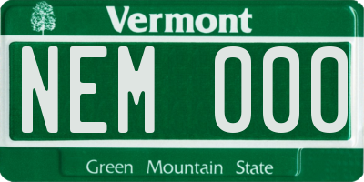 VT license plate NEM000