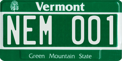 VT license plate NEM001