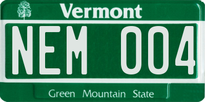 VT license plate NEM004