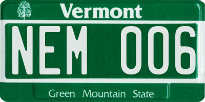 VT license plate NEM006