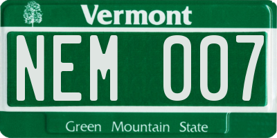 VT license plate NEM007
