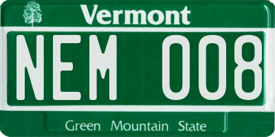 VT license plate NEM008