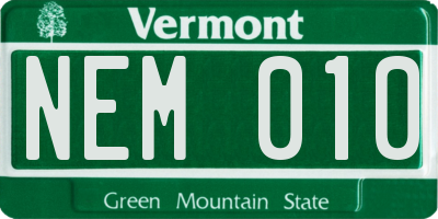 VT license plate NEM010