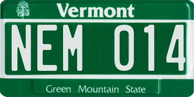VT license plate NEM014