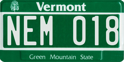 VT license plate NEM018
