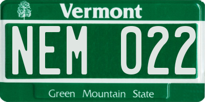VT license plate NEM022