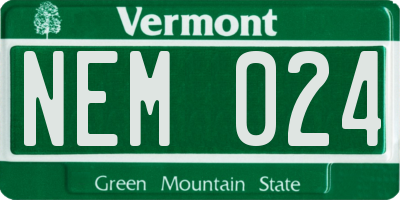 VT license plate NEM024