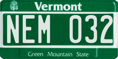 VT license plate NEM032