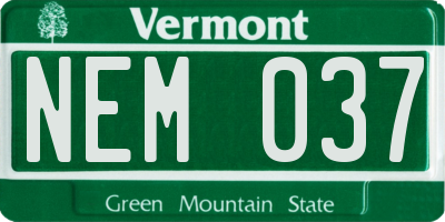 VT license plate NEM037