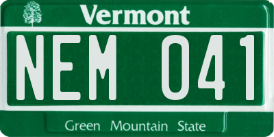 VT license plate NEM041