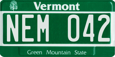 VT license plate NEM042