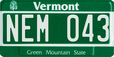 VT license plate NEM043