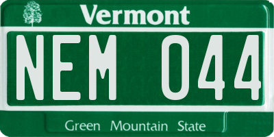 VT license plate NEM044