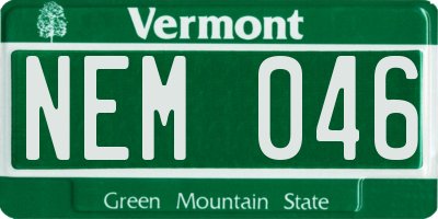 VT license plate NEM046