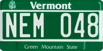 VT license plate NEM048