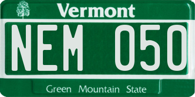 VT license plate NEM050