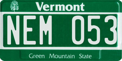 VT license plate NEM053