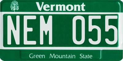 VT license plate NEM055
