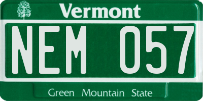 VT license plate NEM057