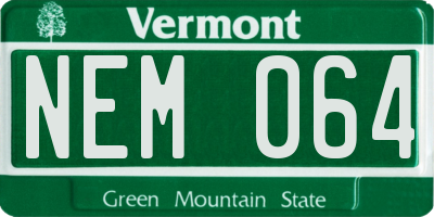 VT license plate NEM064