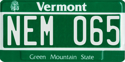 VT license plate NEM065
