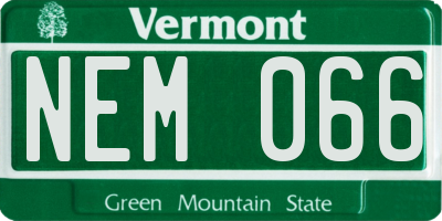 VT license plate NEM066