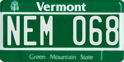 VT license plate NEM068