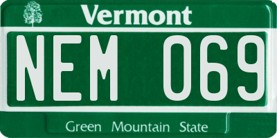 VT license plate NEM069