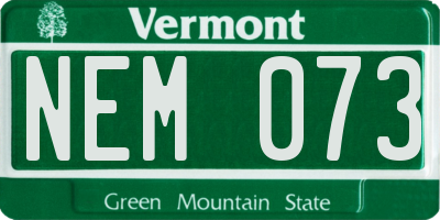 VT license plate NEM073
