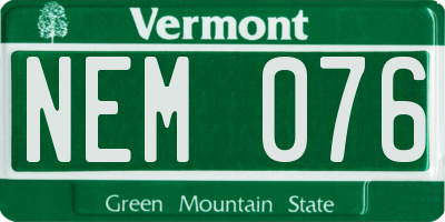 VT license plate NEM076