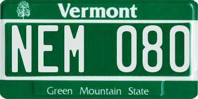 VT license plate NEM080