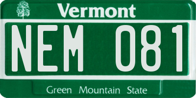 VT license plate NEM081