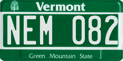 VT license plate NEM082