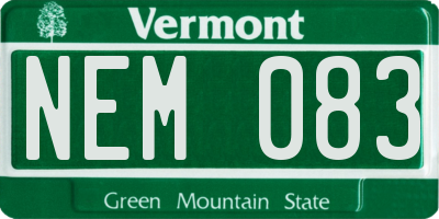 VT license plate NEM083