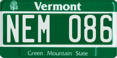 VT license plate NEM086