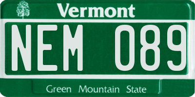VT license plate NEM089