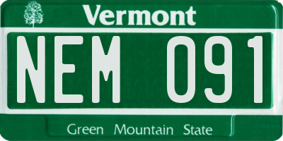 VT license plate NEM091