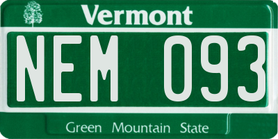 VT license plate NEM093