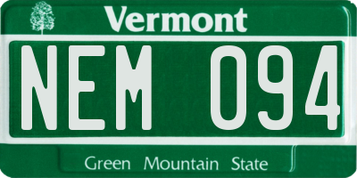VT license plate NEM094