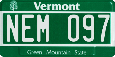 VT license plate NEM097