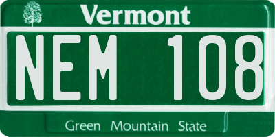 VT license plate NEM108