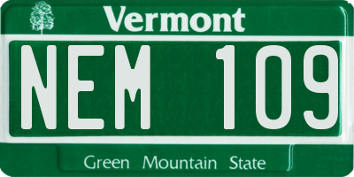 VT license plate NEM109