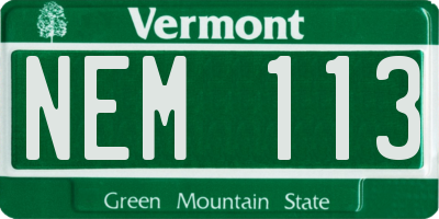 VT license plate NEM113