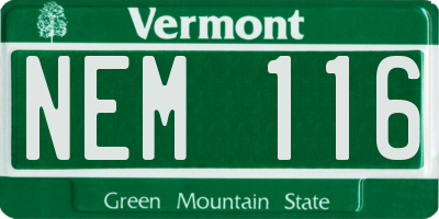 VT license plate NEM116