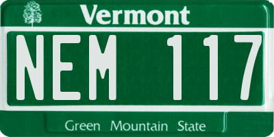 VT license plate NEM117