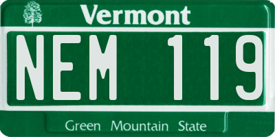 VT license plate NEM119