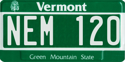 VT license plate NEM120